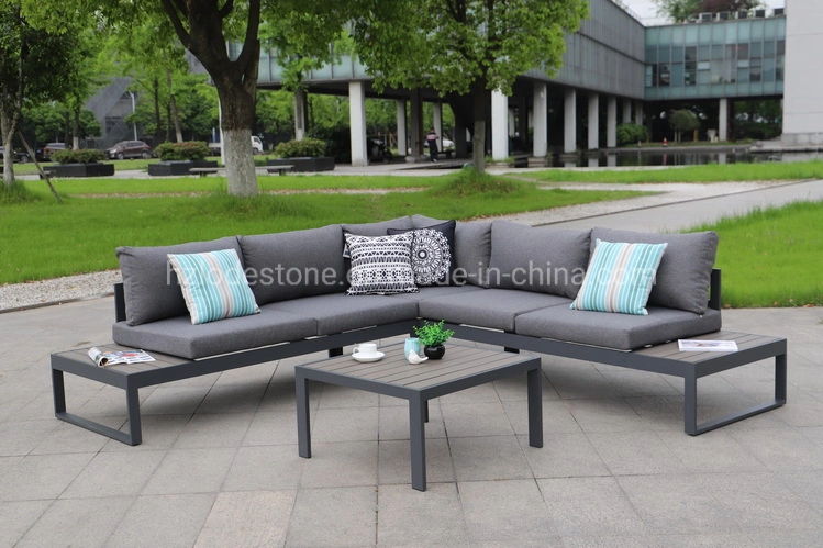 Hot Sale European Style Garden Sofa Set Modern Patio Aluminum Grey Outdoor Furniture