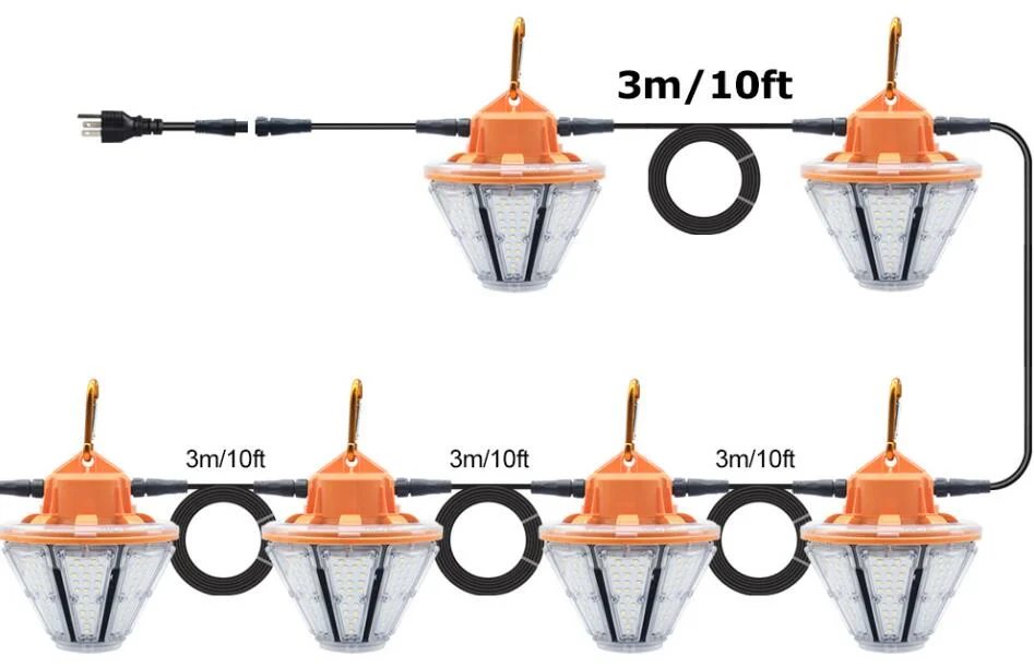 6 Lamps Connect Together Job Site and Outdoor Camping Work Light