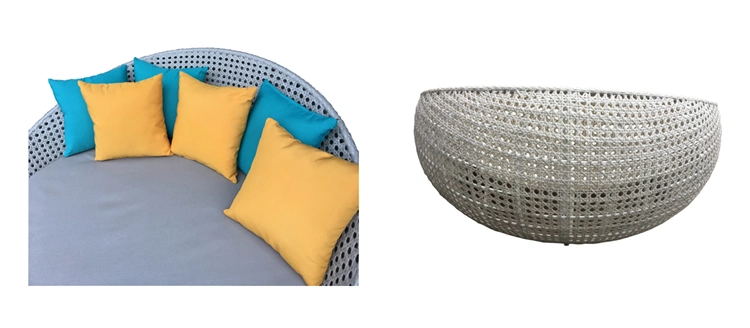 Wholesale Wicker Round Swimming Pool Houtel Rattan Daybed Sun Garden Day Bed Patio Balcony Furniture