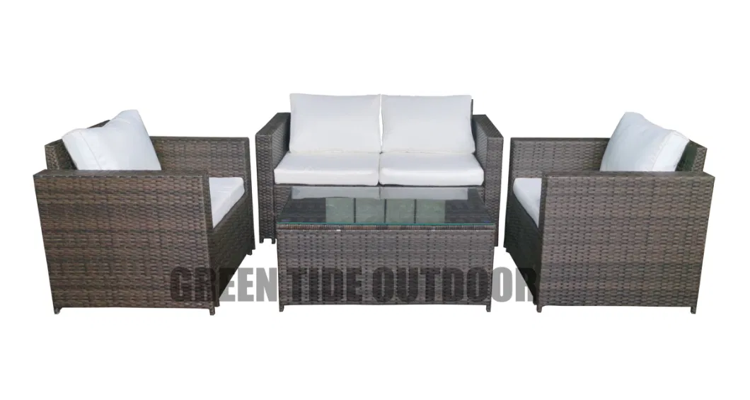 Patio Outdoor Garden Furniture Rattan Wicker Kd Sofa Set 4PCS