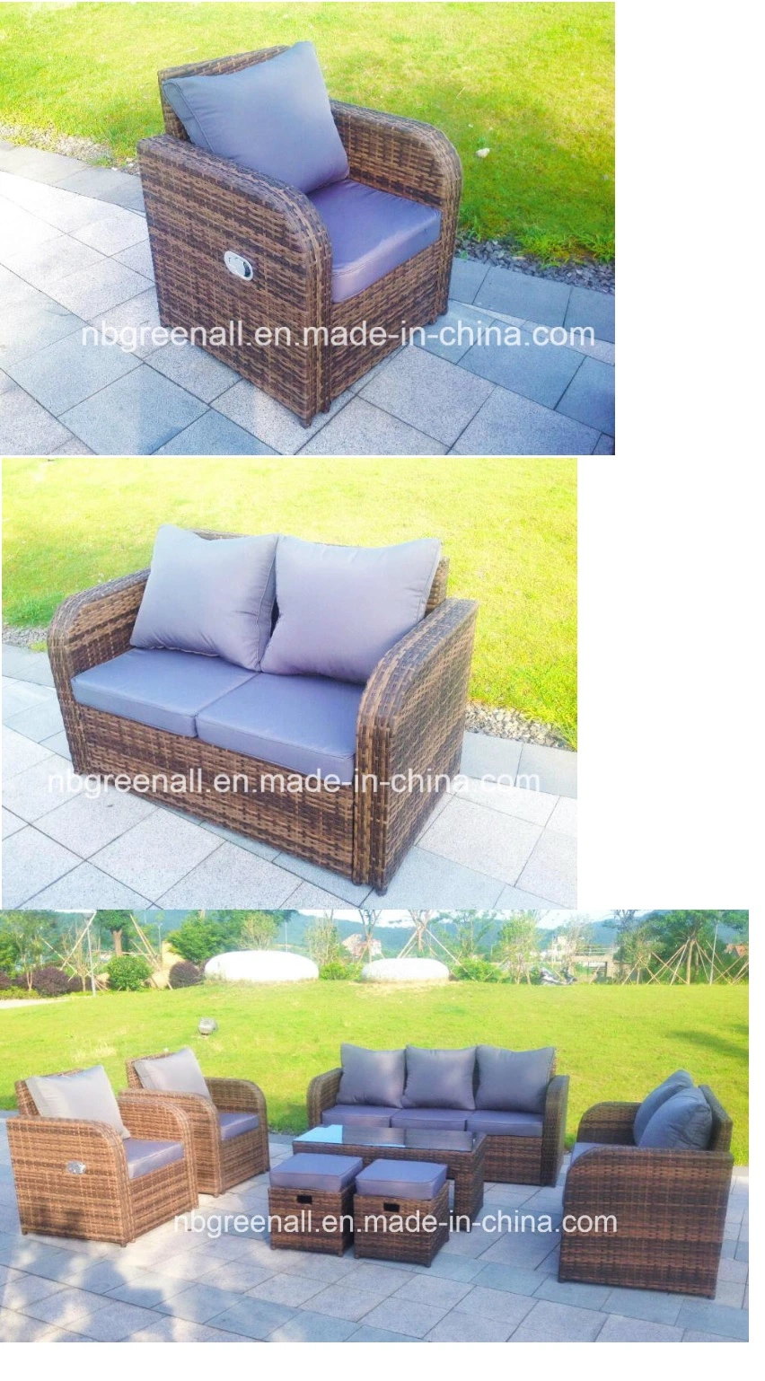 Patio Conversation Adjust Height Outdoor Furniture Wicker Lounge Dining Sofa