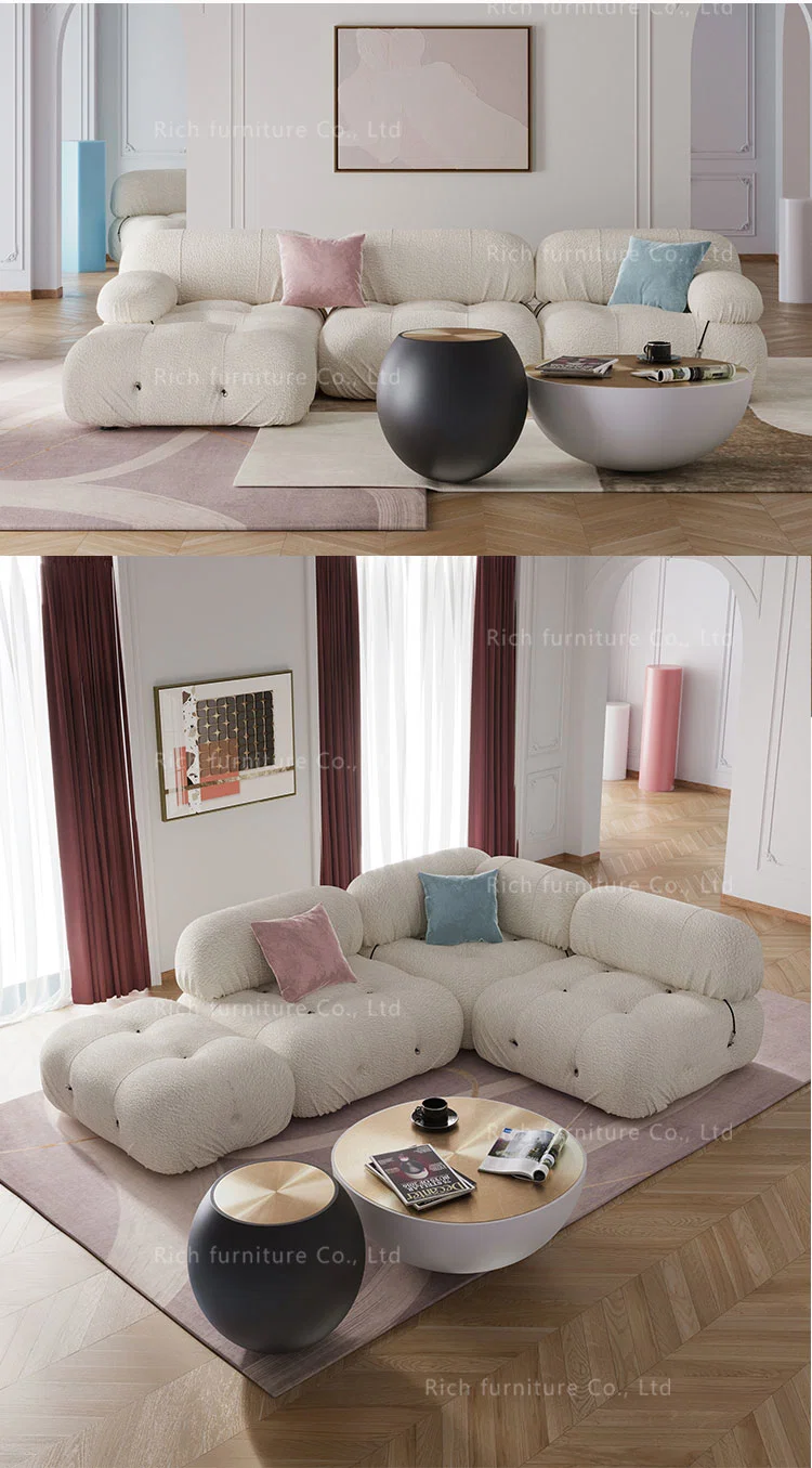 Living Room Furniture New Corner L Shaped Sofa Couch Set Luxury Modern White L Shape Sofa Sectional DIY Tufted Sofa