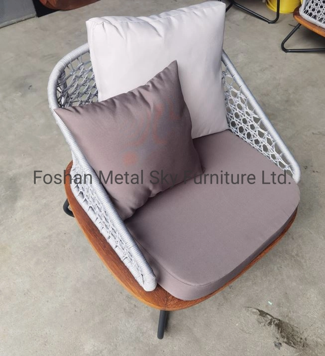 Outdoor Aluminum Wooden Garden Hotel Villa Patio Combination Rattan Sofa