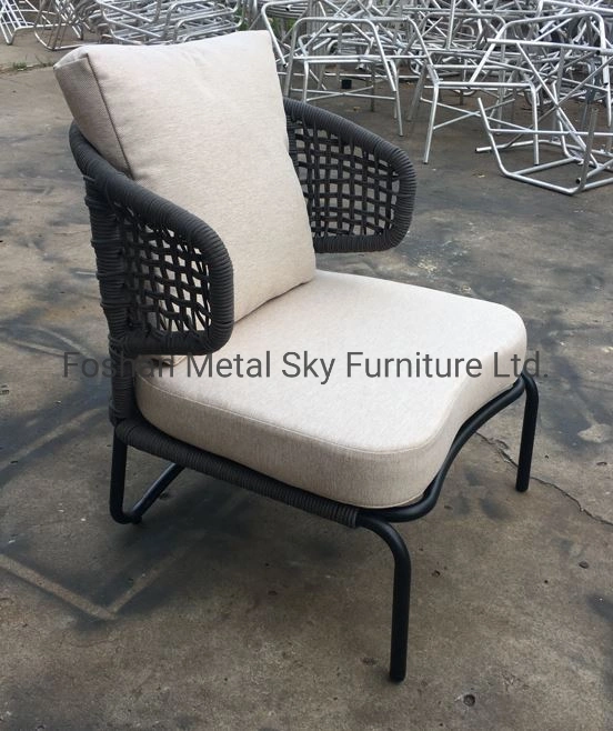 Outdoor Metal Garden Furniture Sets Hotel Restaurant Rattan Wicker Rope Chair