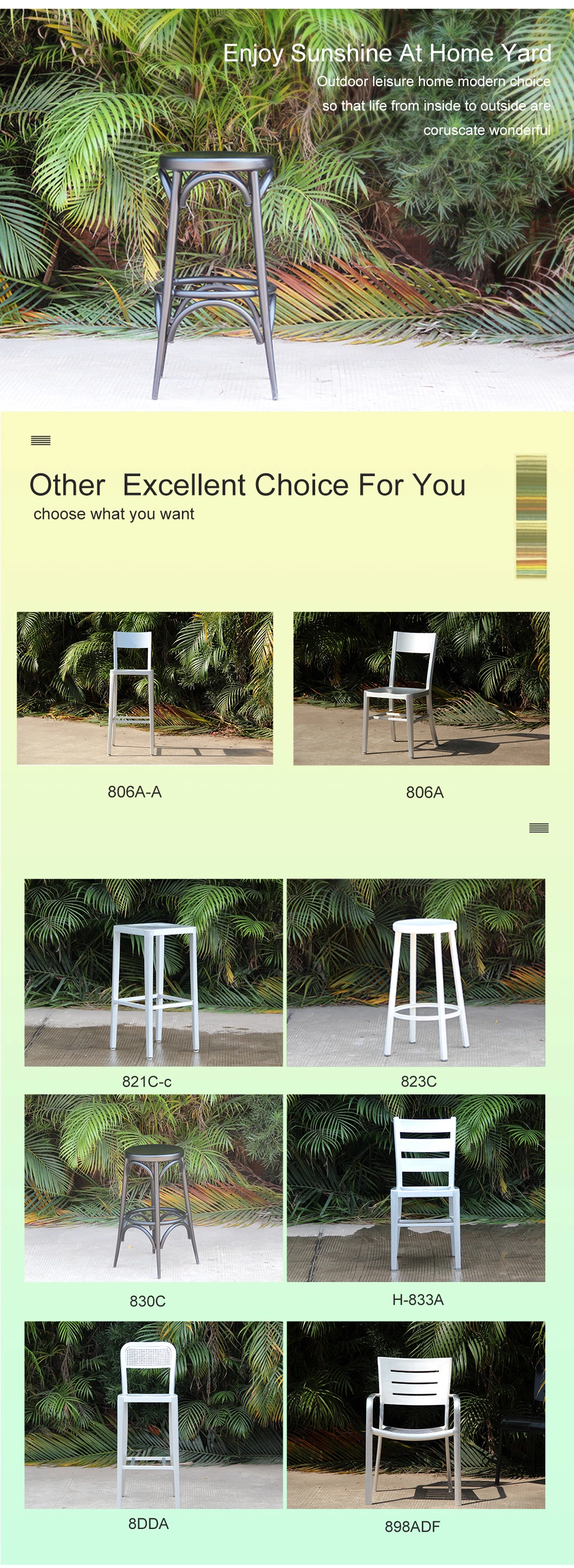 Modern Design Rust Resistant Outdoor Chair Aluminum Round Garden Furniture