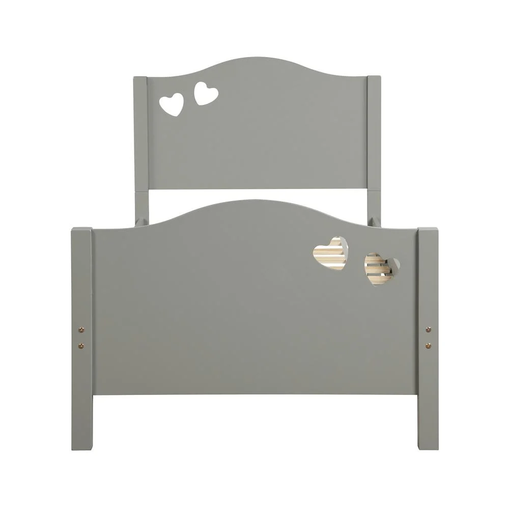 No. 13051 Gray with Trundle Loving Twin Size Kid Platform Bed