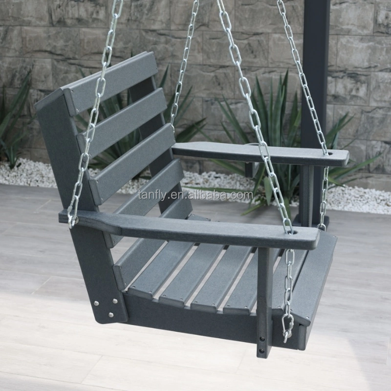 Outdoor Patio Porch Swing with Chain HDPE Bench Hammock Hanging Swing Chair HDPE