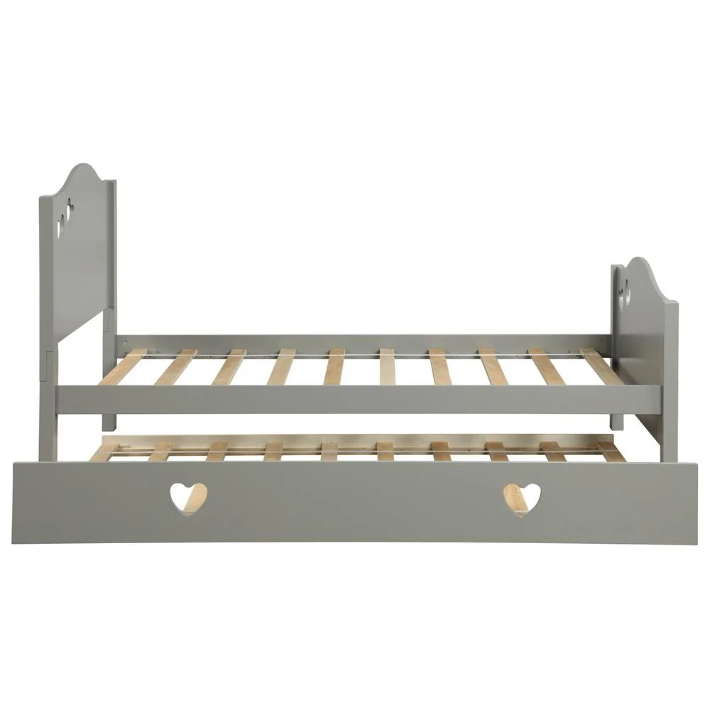 No. 13051 Gray with Trundle Loving Twin Size Kid Platform Bed