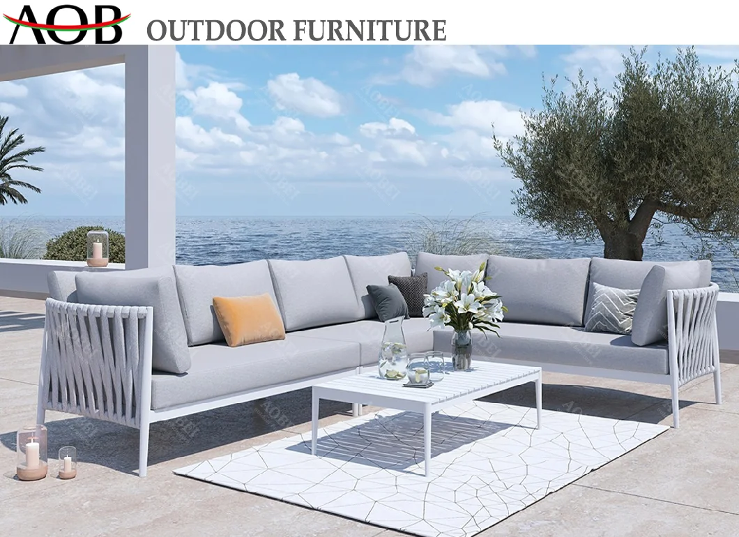Foshan Wholesale Furniture Aluminum Outdoor Patio Living Sectional Sofa Set