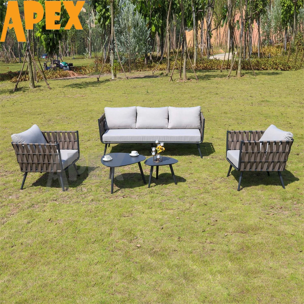 Rattan Rope Weaving Modern Outdoor Living Room Garden Furniture Combination Leisure Sofa