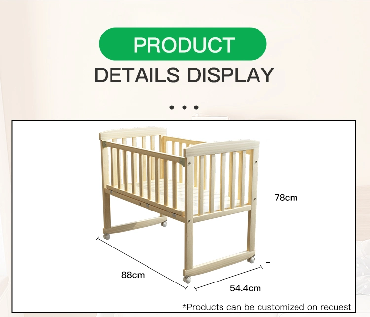 High Quality Wooden Baby Cot Bed Baby Crib Cot Convertible