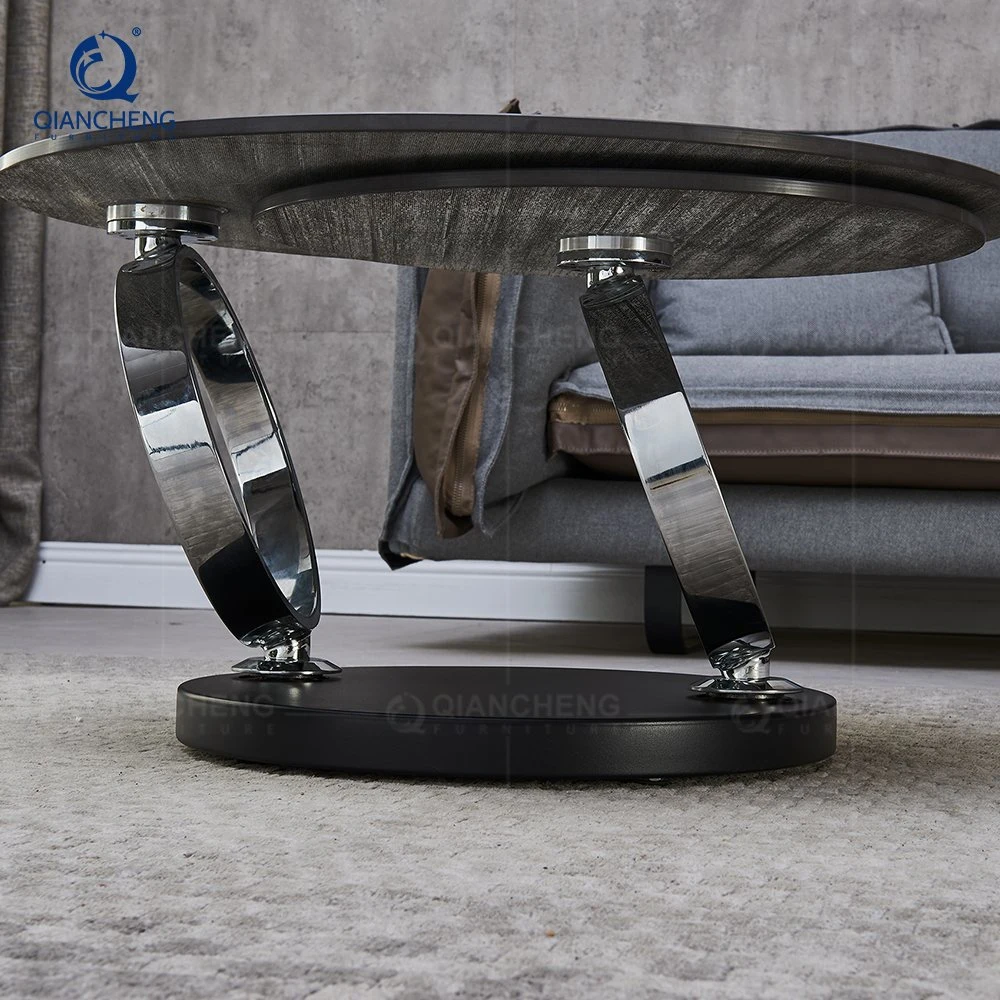 Fashionable New Hotel Furniture Sofa Table Round Black Adjustable Metal Coffee Table