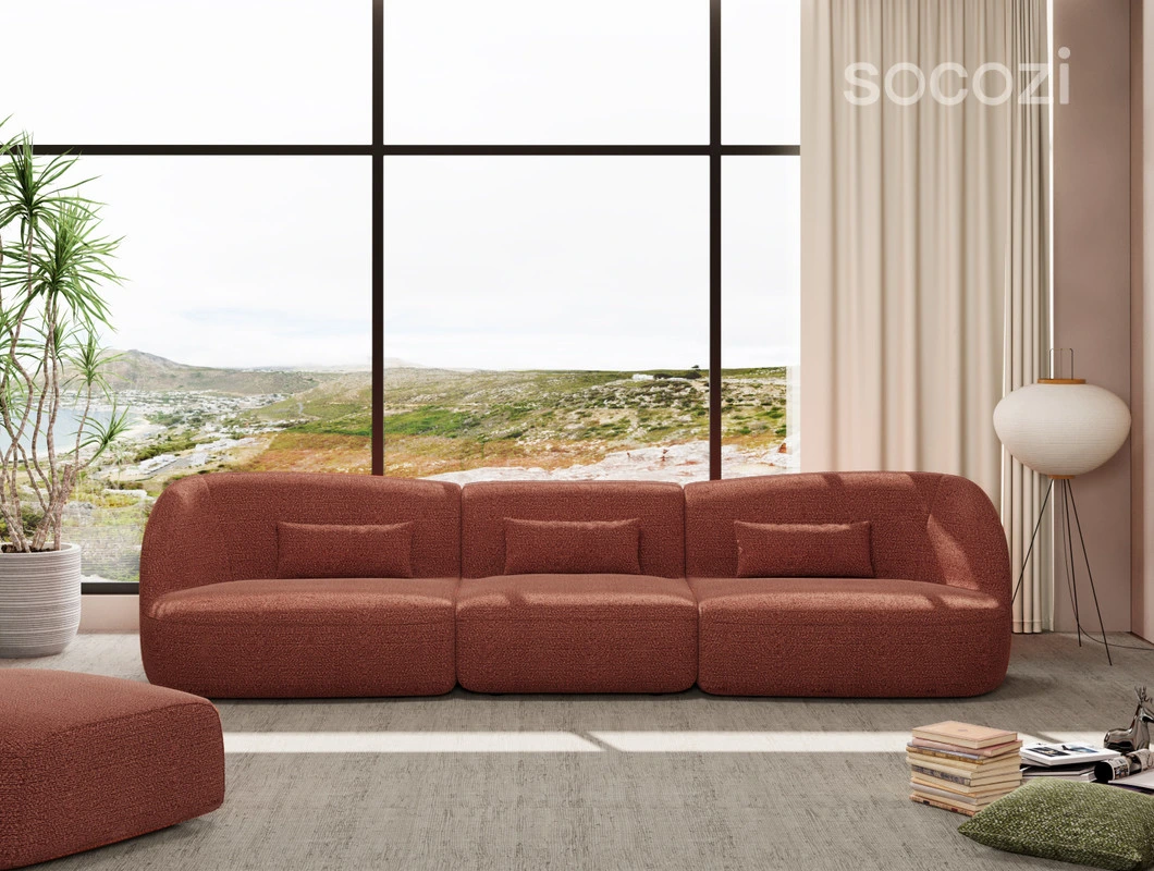 OEM Modular Simple Red Living Room Sofa Set for Home Luxury Design