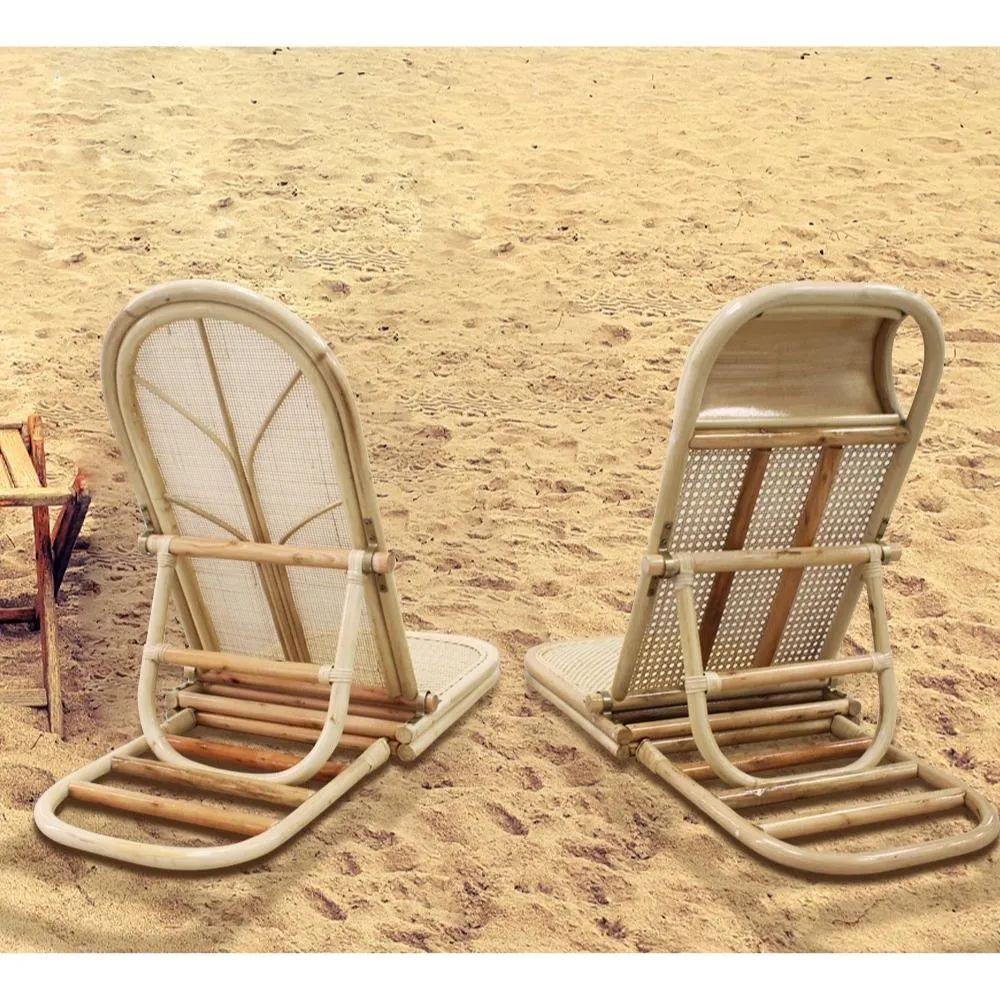 Folding Camping Beach Chair Outdoor Rattan Chair Rattan Backrest Weaving Creative Bl19554