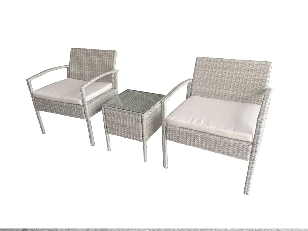 Outdoor Rattan Conversation Set Patio Garden Cushioned Sofa Chair Coffee Table