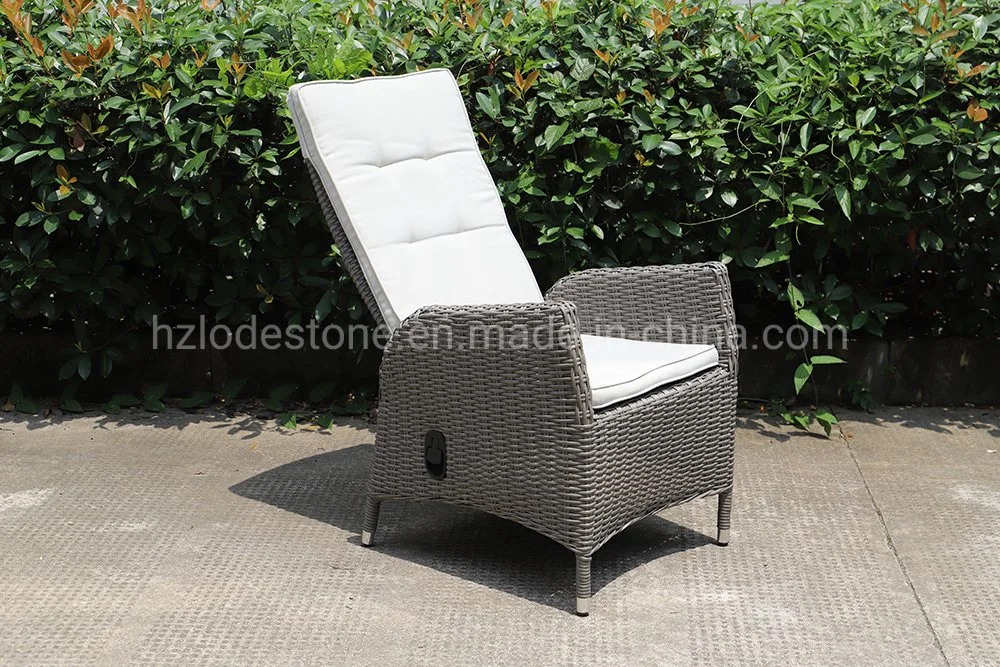 Classic Design Outdoor Chinese Aluminium UV Resistance Garden Recliner Chair PE Rattan Woven Balcony Backrest Adjustable Chair