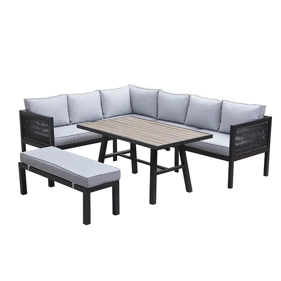 Outdoor Dining Waterproof Rope Furniture Set Aluminum Patio Lounge Sofa Garden Furntiure