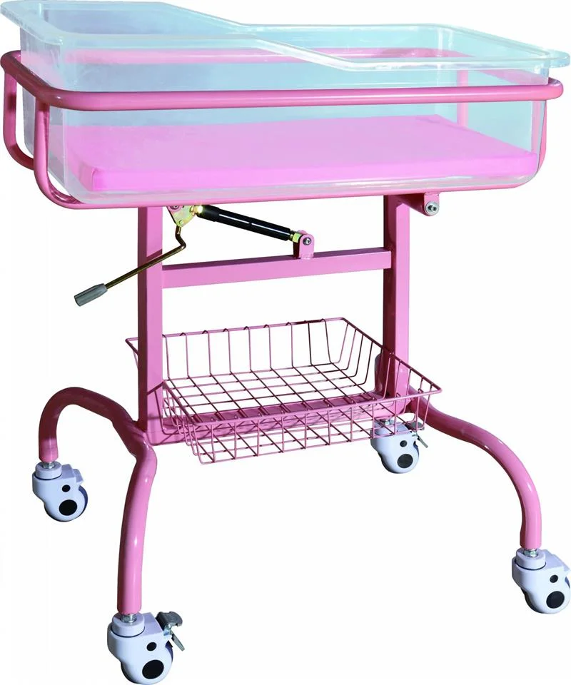Medical Equipment Reclining Bassinet Hospital Baby Cot with Mattress