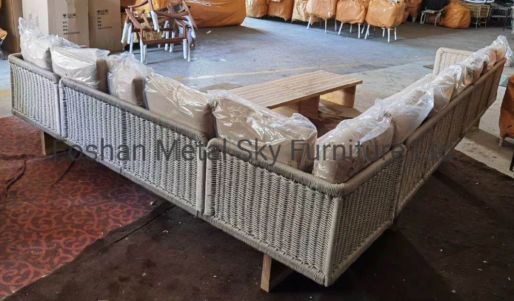 Outdoor Aluminum Garden Hotel Wicker Wooden Rattan Rope Living Room Sofa