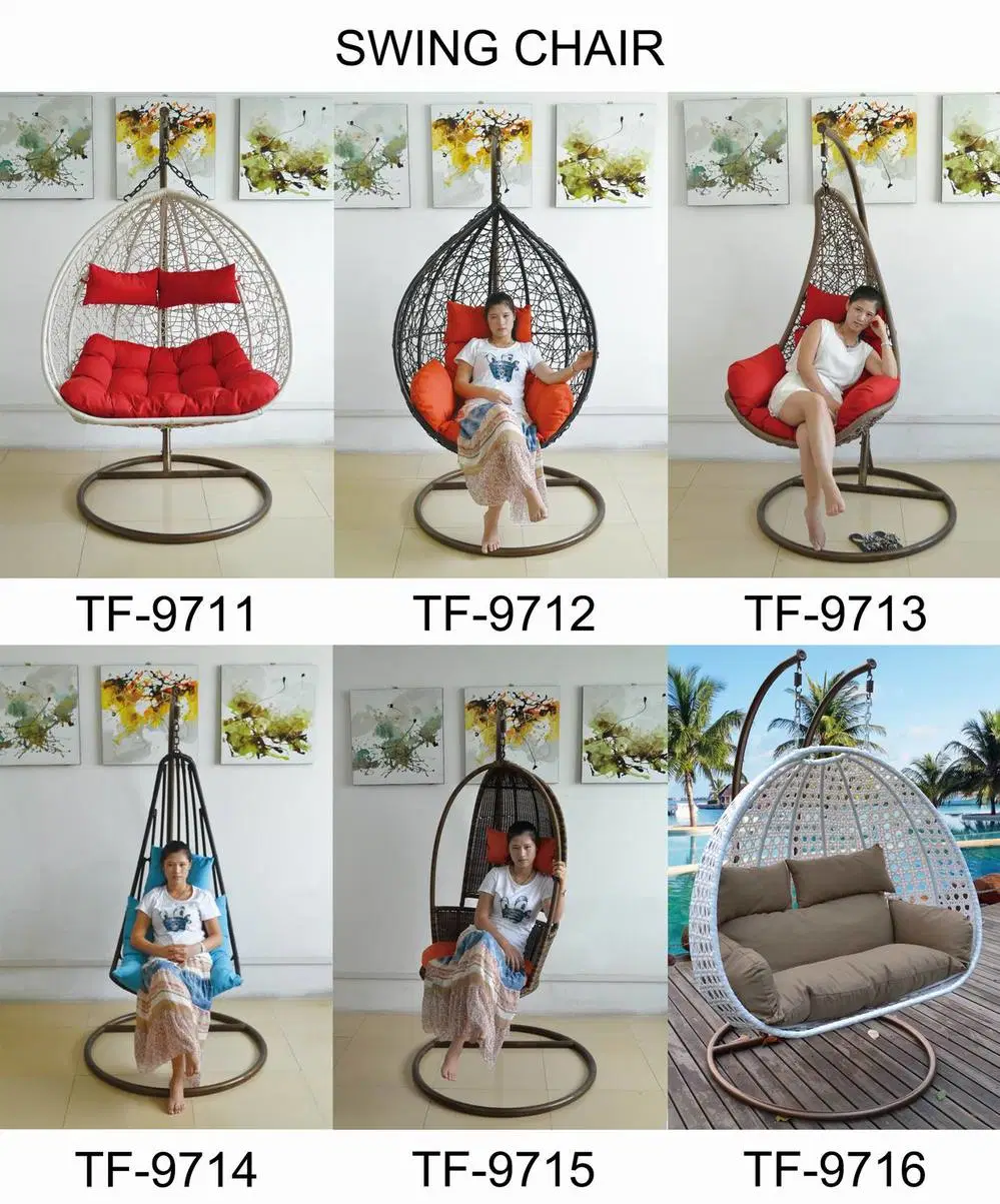 Hot Selling Outdoor Hanging Egg Chair 2 Seater Rattan Garden Furniture Patio Swing