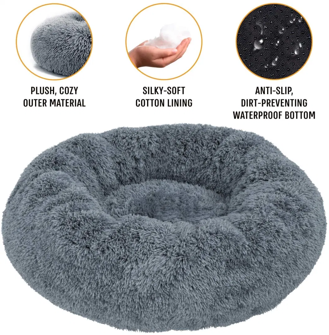 Plush Gray Ombre Swirl Deluxe Dog Bed Super Plush Dog &amp; Cat Beds