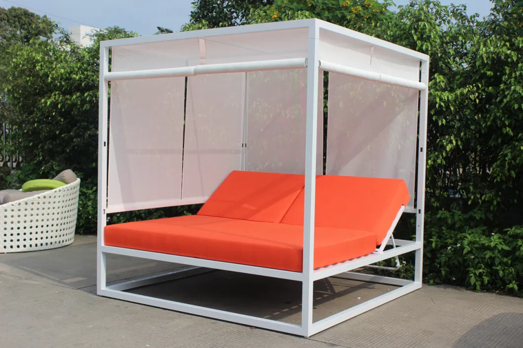 Modern Design Outdoor Hotel Pool Side Furniture Beach Aluminum Lounge Cabana Daybed