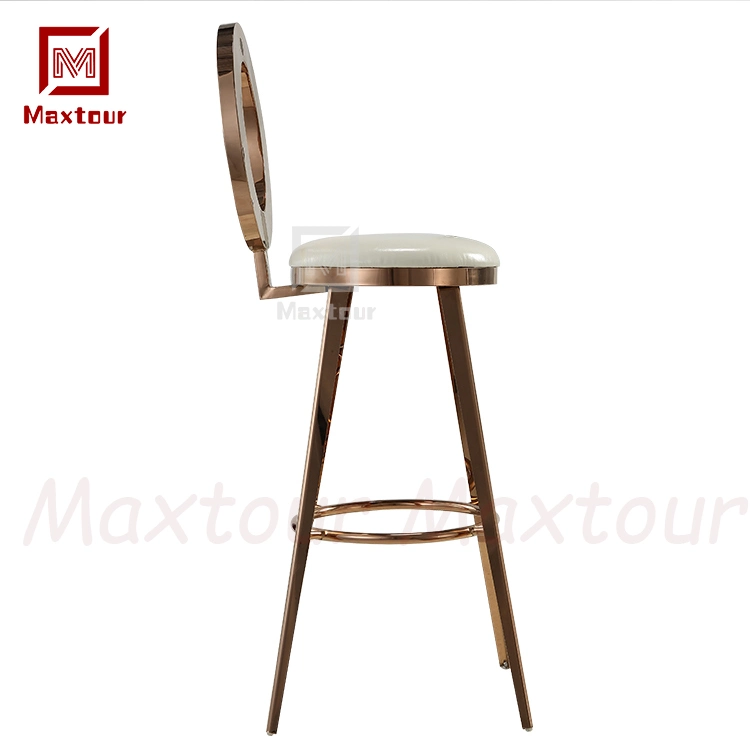 Zero Back Design Stainless Steel Bar Chair Luxury High Bar Stools High Chair for Rental