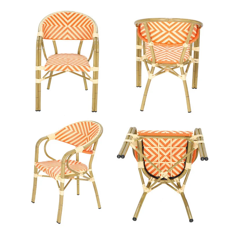 Classic French Bistro Table Sets Outdoor High Quality Rattan Chair Balcony Garden Wicker Chairs