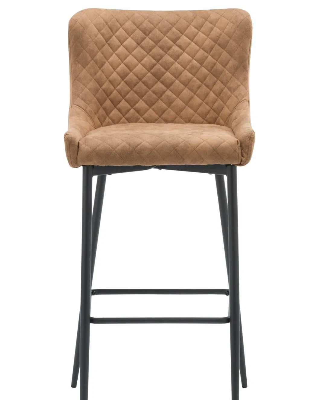 High Quality Light Brown Metal Spring Leg Modern Velvet Bar Chair