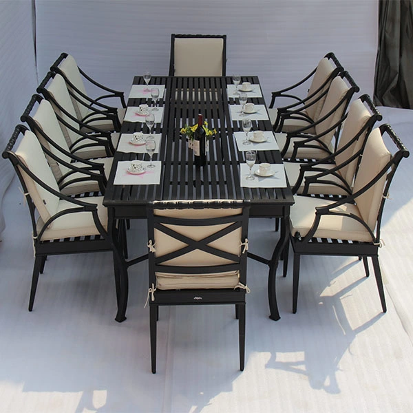 Outdoor Dining Table Outdoor Waterproof Table Durable High Quality Outdoor Aluminum Long Square Table Set
