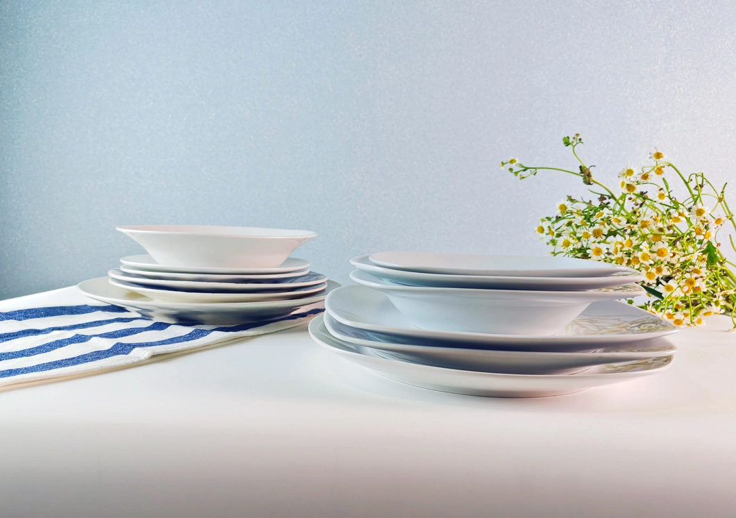 Ceramic/Porcelain Household Kitchen Dining Serving Tableware/Dinnerware Round /Square Deep Dinner/ Soup Plate Set