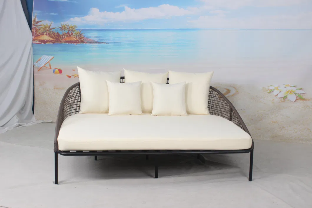 Modern Chinese Garden Hotel Home Outdoor Beach Rattan Daybed