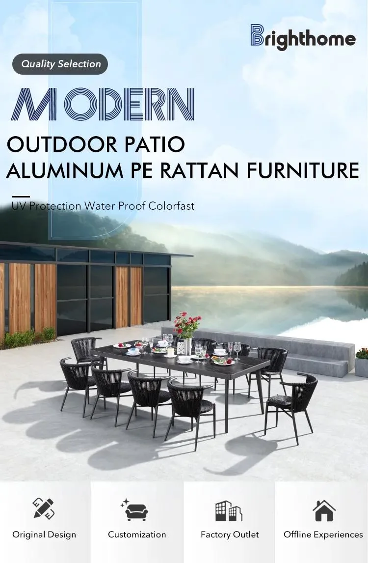 Aluminium Frame PE Rattan Garden Wicker Hand Made Weaving Outdoor Sofa Furniture