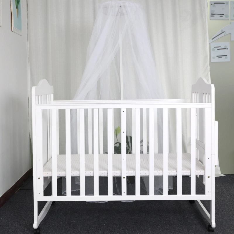 2021 Chinese Cama Bebe Children Toddler Bed Crib Swing Cot Solid Wood/Travel Cot for Baby/Baby Furniture