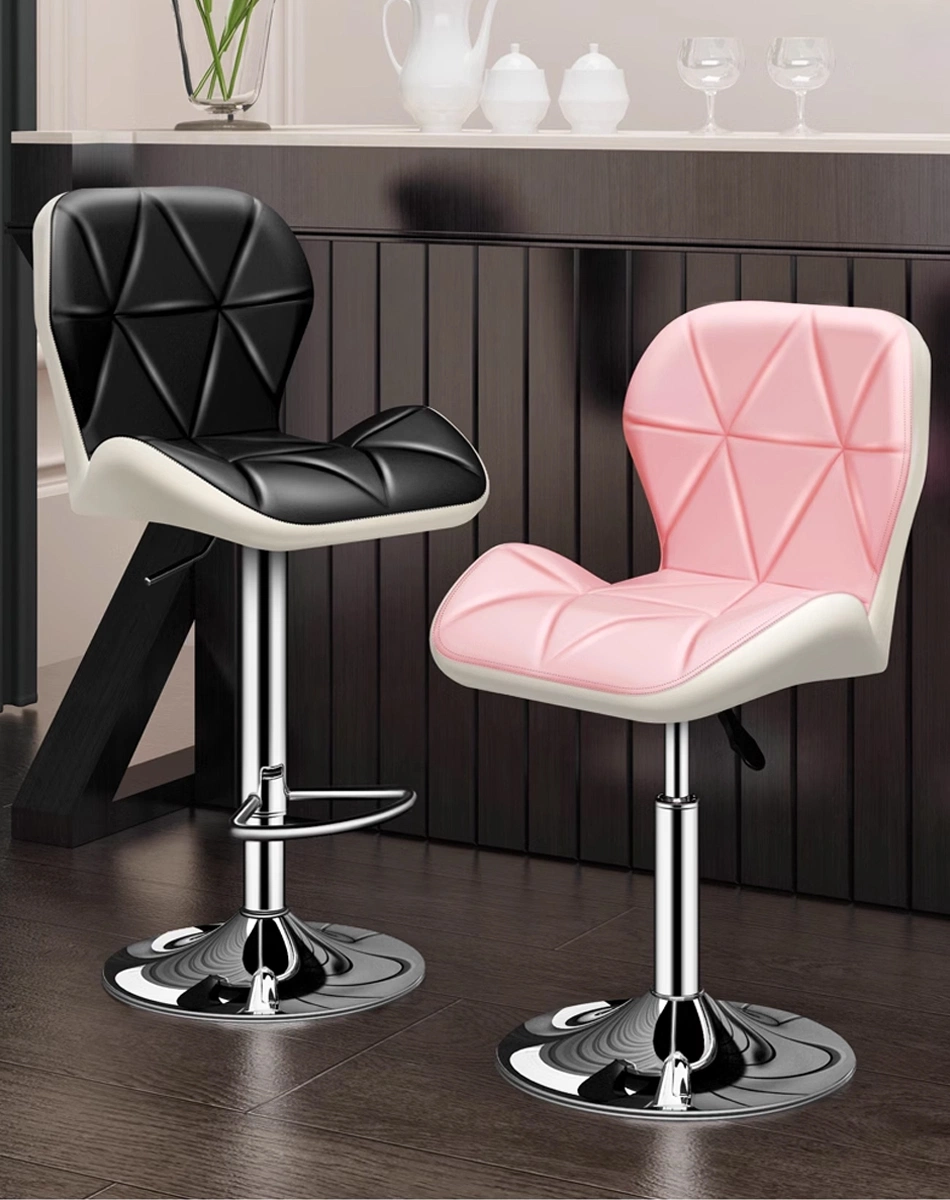 Modern High Stool Restaurant High Chairs for Kitchen PU Leather Swivel Adjustable Bar Chair Hydraulic Rotate Bar Stools