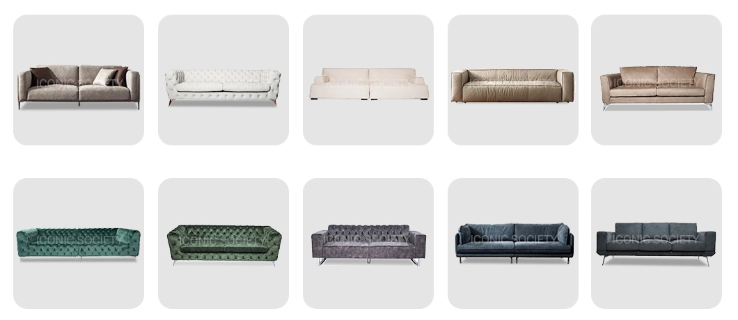 Modern Home Furniture Luxury Living Room Metal Legs Foam Hotel Sectional Office Leisure Couch Velvet Fabric Sofa