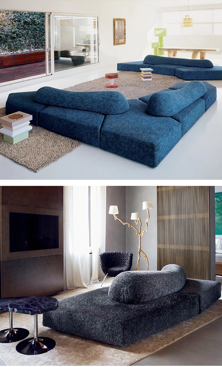 Modern Sectional Sofa Set Furniture Luxury Villa Modular Leather Sofa Set