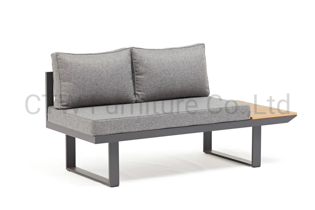 Outdoor Patio PE Wood Furniture Garden Hotel Leisure Corner Sofa Set