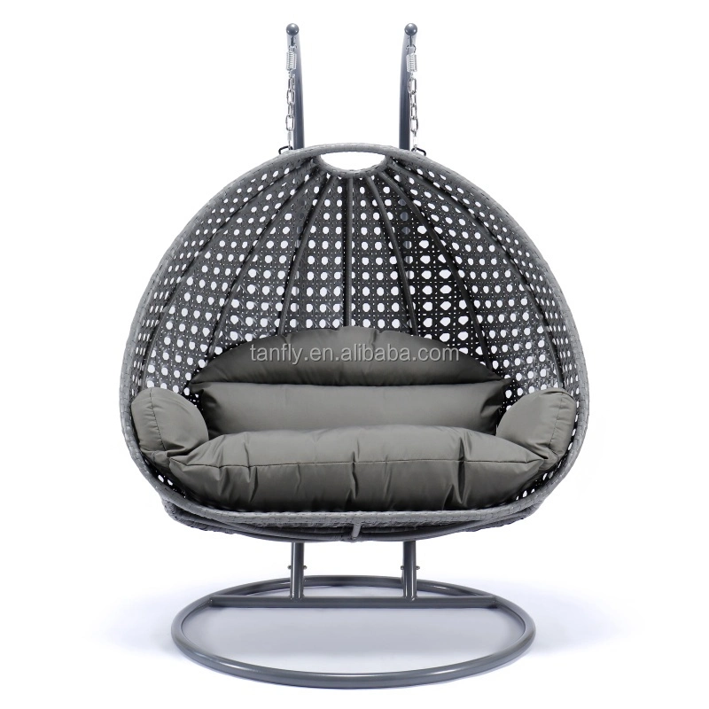 High Quality Patio Egg Chair Rattan Garden Wicker Double Seater Hanging Swing Chair