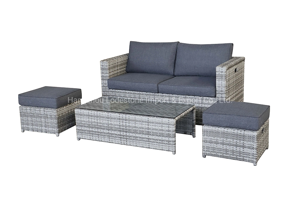 Different Layout Garden Aluminium PE Rattan Furniture Outdoor Leisure Sectional Sofa Set