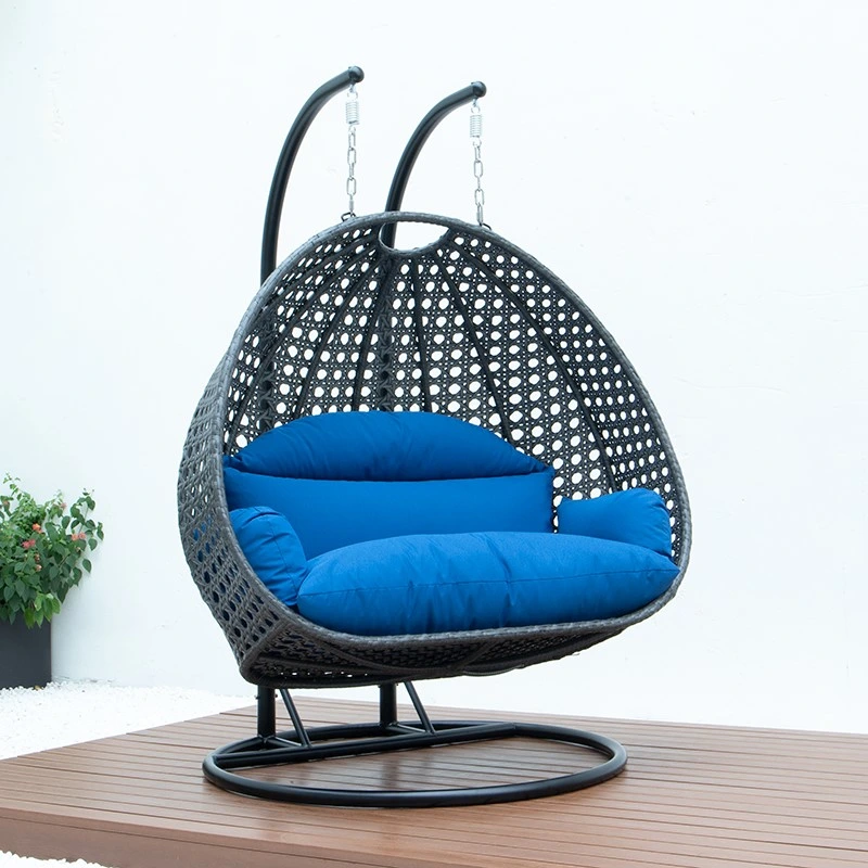 Hot Selling Outdoor Hanging Egg Chair 2 Seater Rattan Garden Furniture Patio Swing