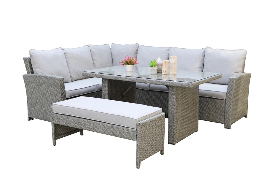 Best Quality Kd Structure Aluminum Modular Outdoor Garden Rattan Corner Sofa Set