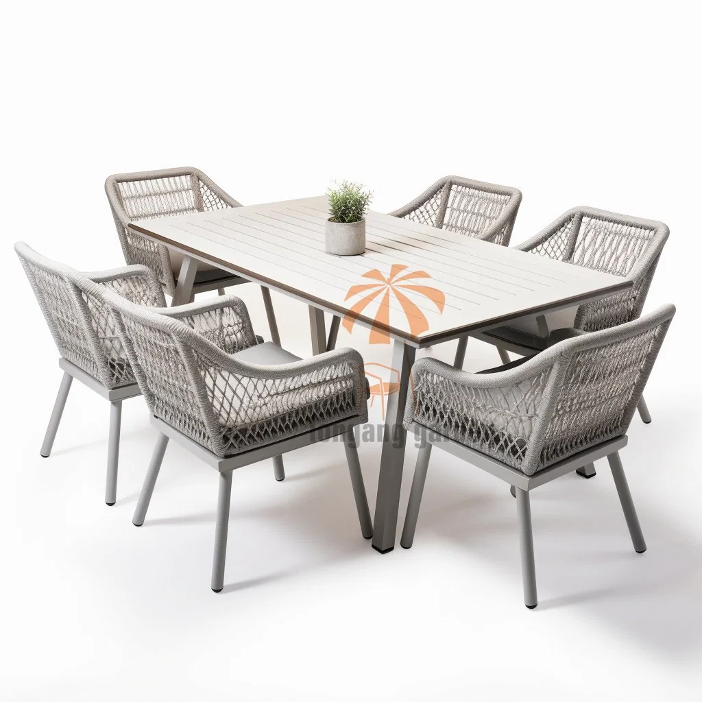 7 Piece Patio Dining Furniture Large Aluminum Garden Set