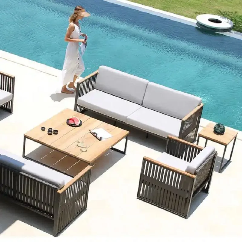 Factory Wholesale Aluminum Outdoor Beach Waterproof Sofa Garden Sectional Furniture Set