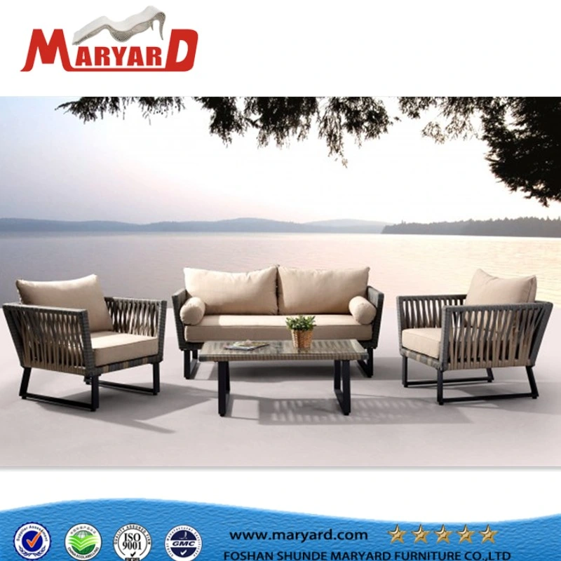 Leisure Outback Aluminum Luxury Garden Rope Furniture Outdoor Sofa Set