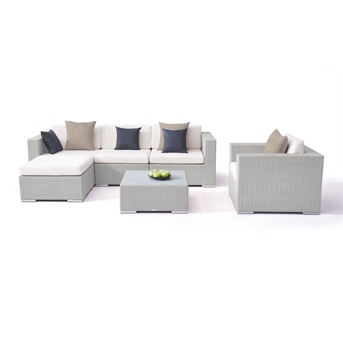 Modern Garden Terrace Waterproof Wicker Modular Lazy Lounge Furniture Set Patio Balcony Corner Rattan Outdoor Sofa