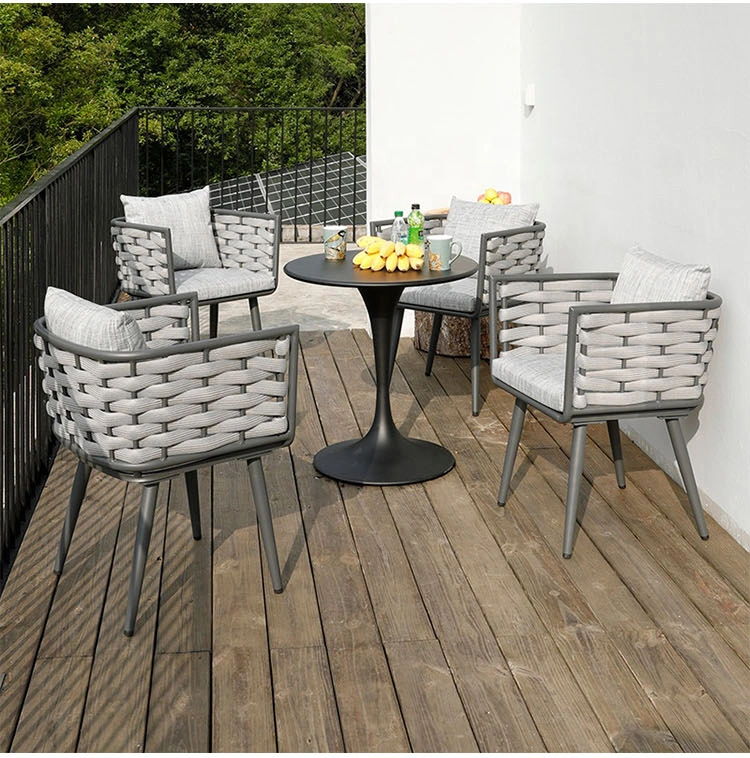 All Weather Outdoor Patio Hotel Garden Rope Weaving Weather-Proof Outdoor Dining Furniture