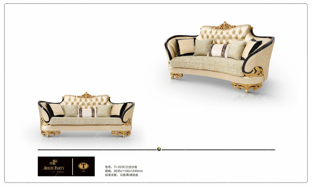 Italian Design Luxury Furniture Hand Carved Antique Sectional Sofa Set