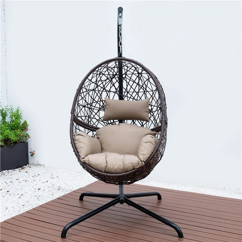 Patio Swings Chair Modern Rattan Wicker Egg Chair Outdoor Indoor Hanging Swing Chair with Stand