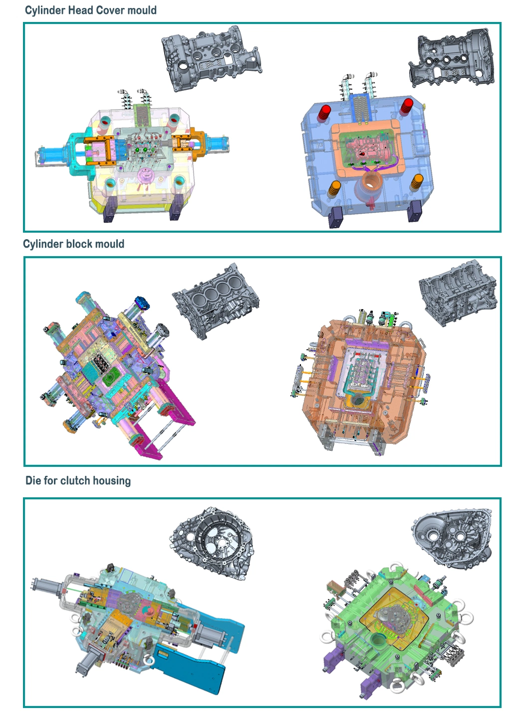 1650t Automotive Front Cover Shell Mould Aluminium Die Casting Mould Injection Mould with Muti Squeeze Pin Structure Semi-Enclosed Injection Method